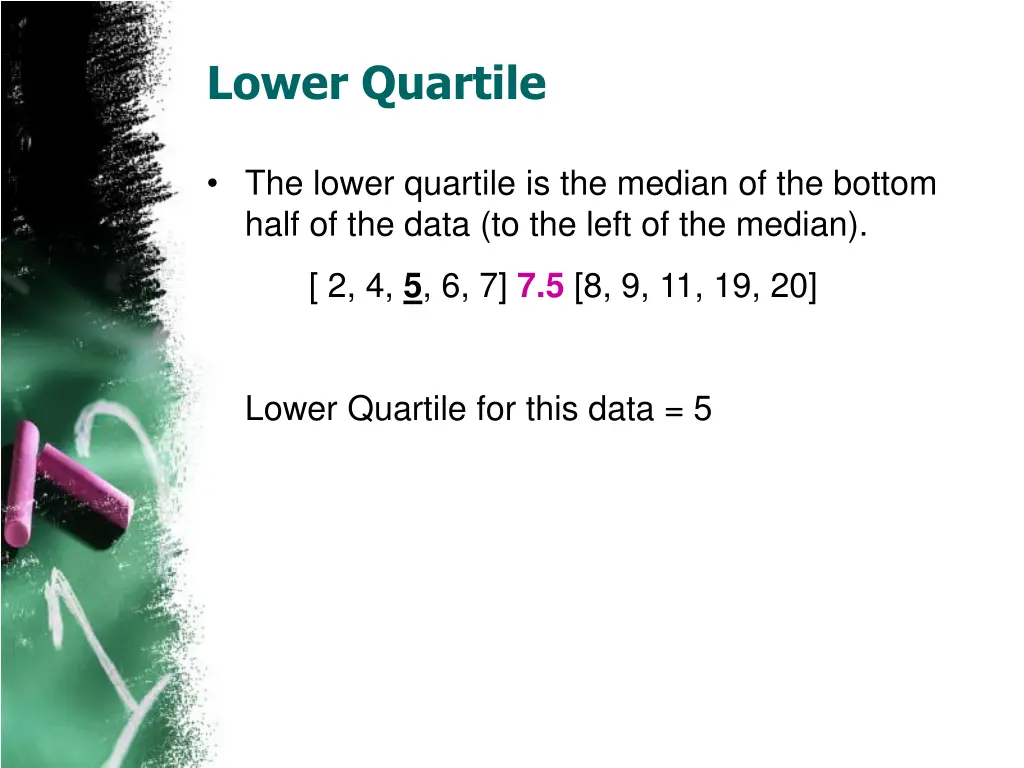 lower quartile