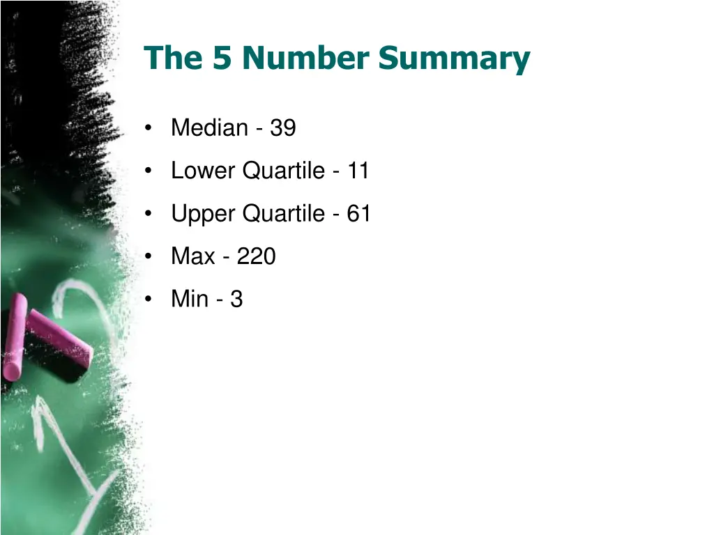 the 5 number summary 2