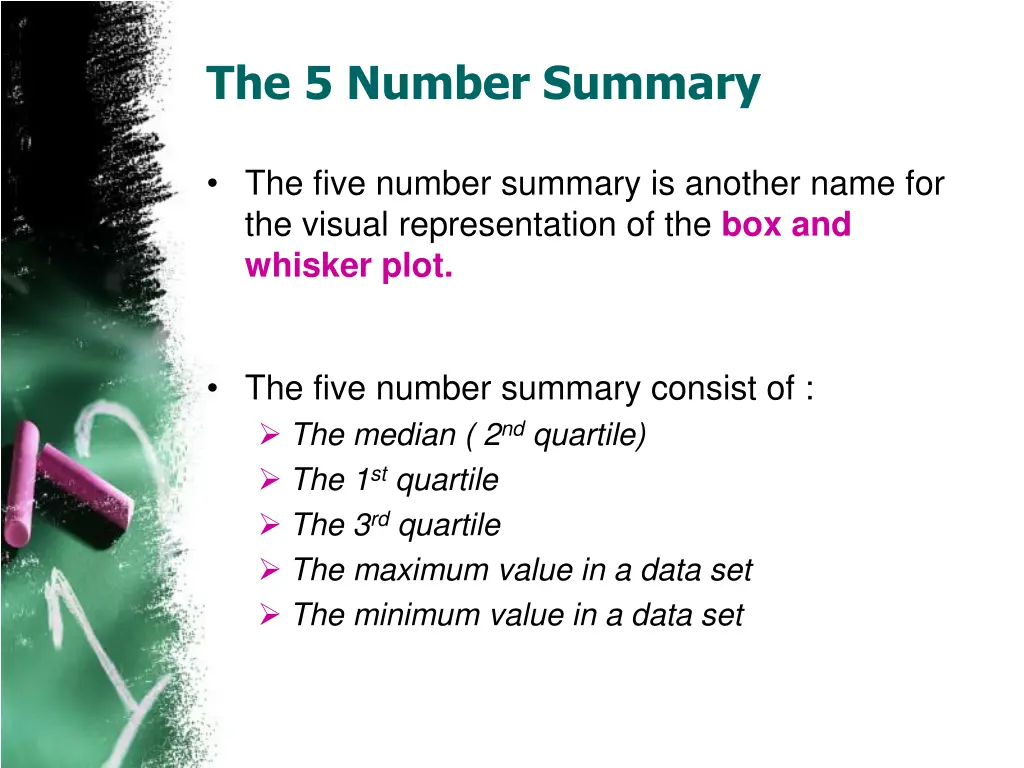 the 5 number summary