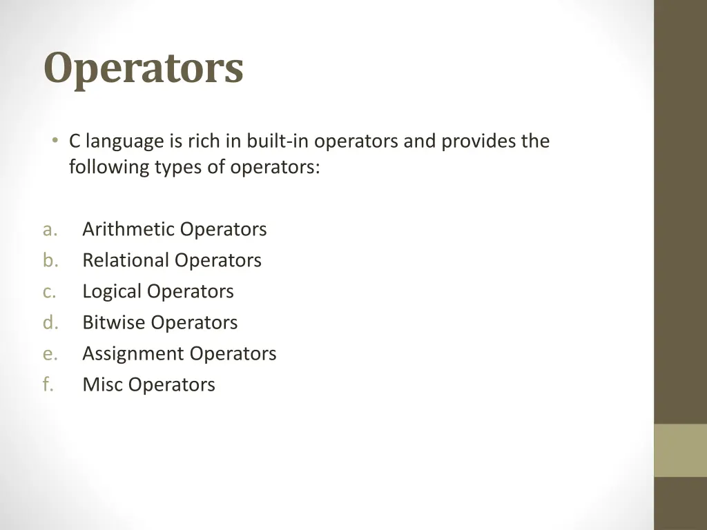 operators
