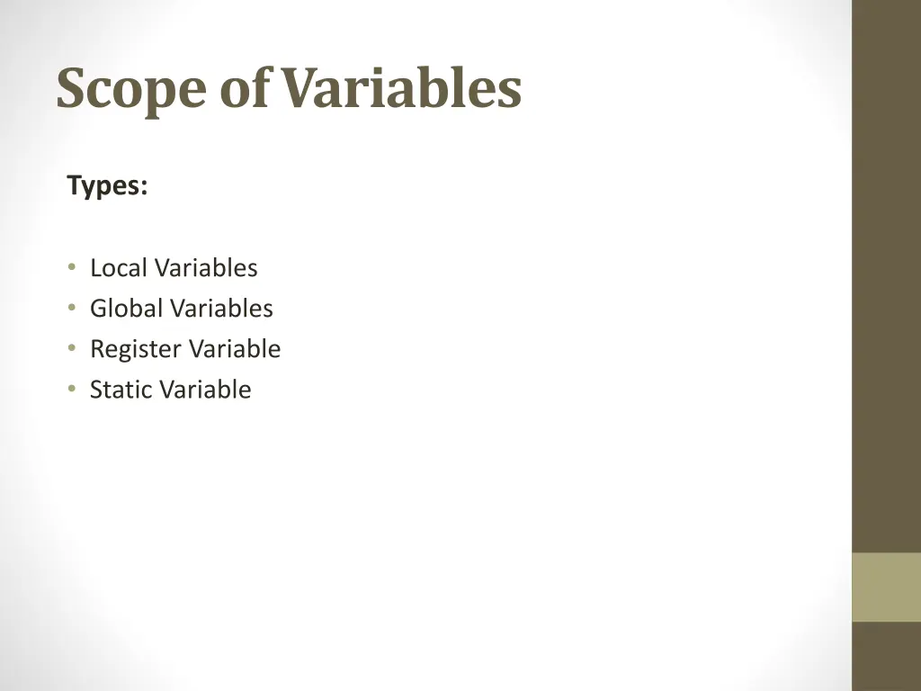 scope of variables