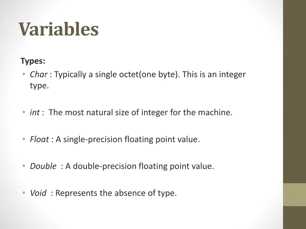variables 1