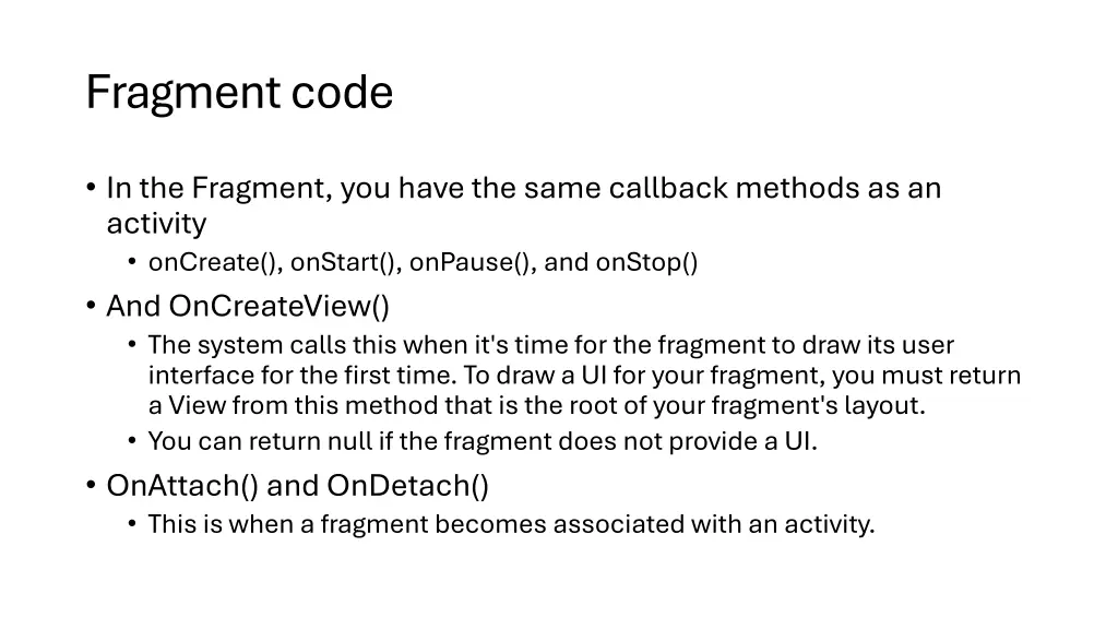 fragment code