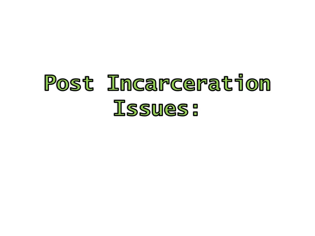 post incarceration issues