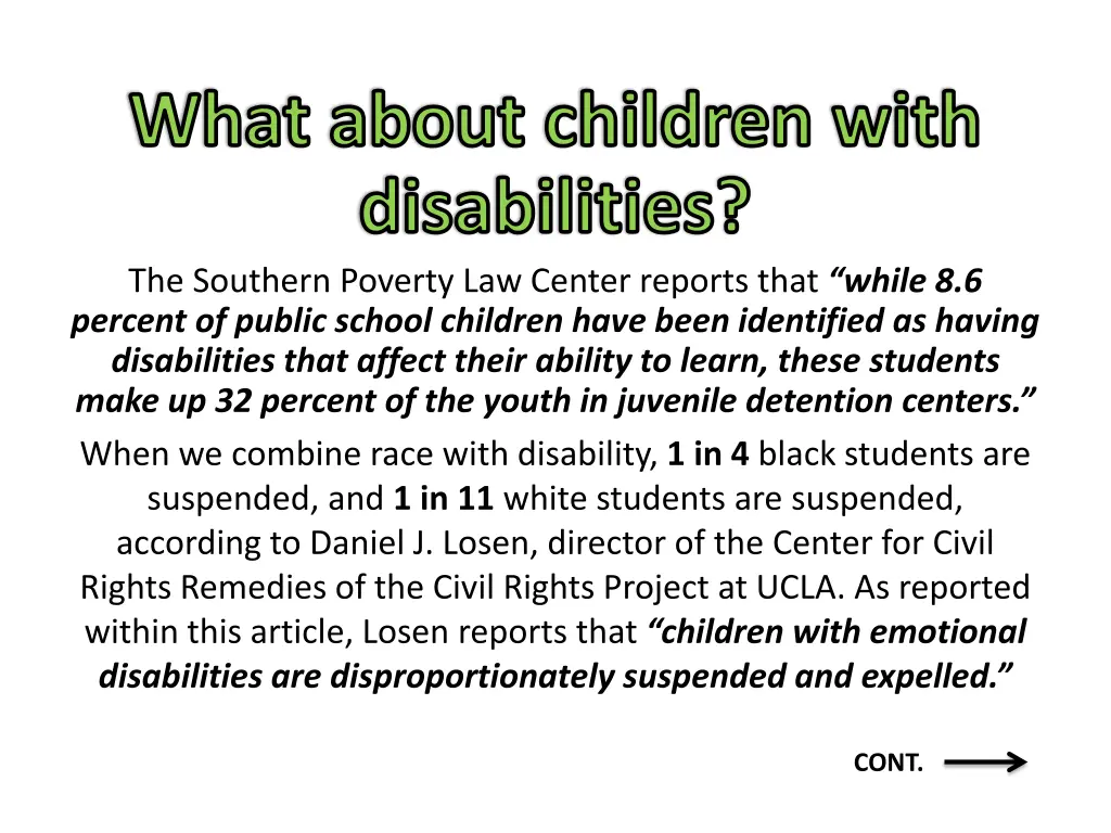what about children with disabilities