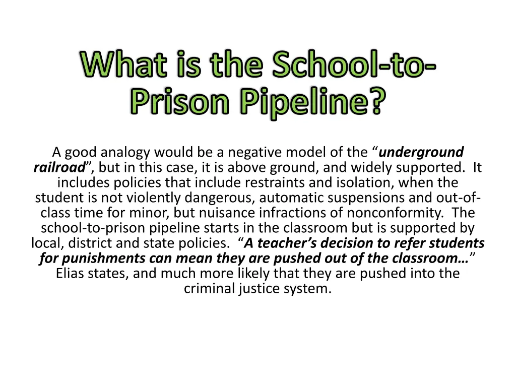 what is the school to prison pipeline