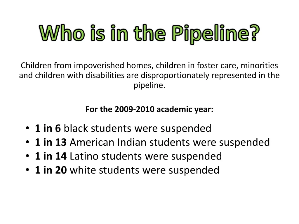 who is in the pipeline