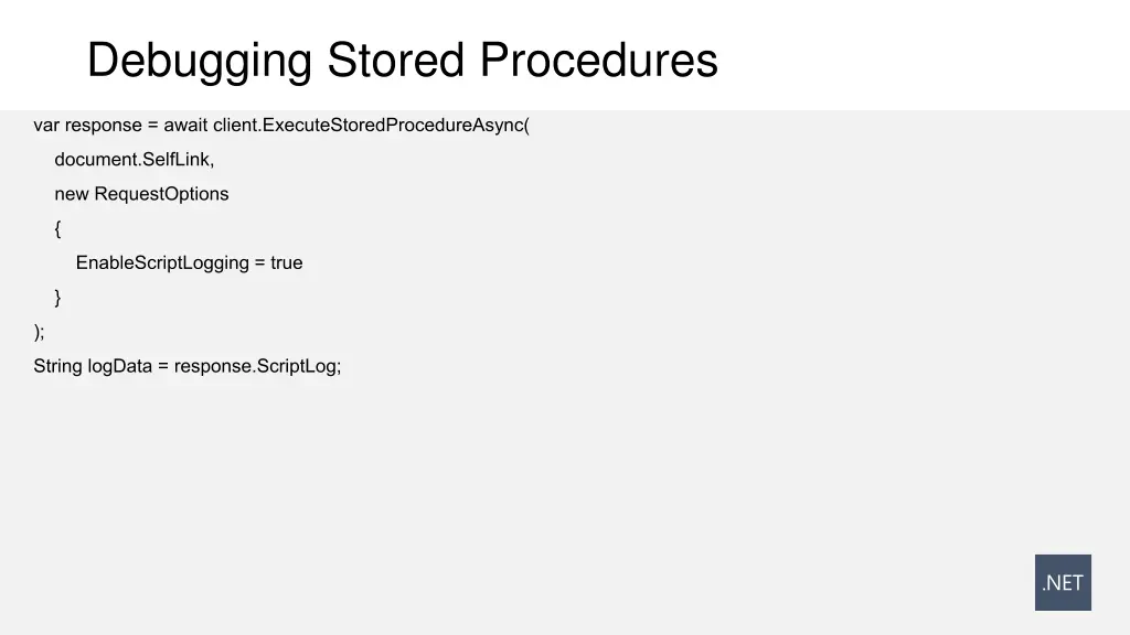 debugging stored procedures 1