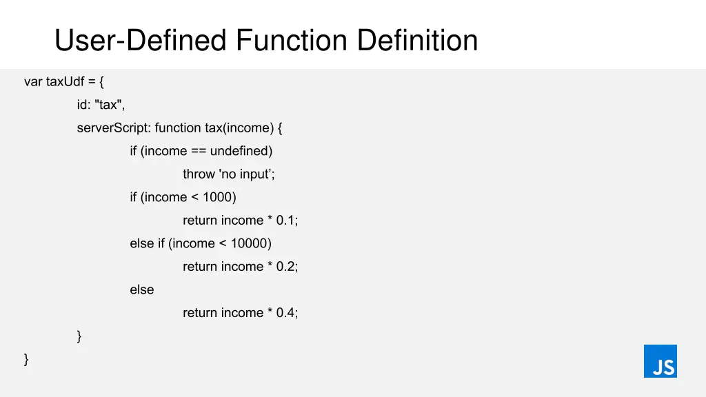 user defined function definition