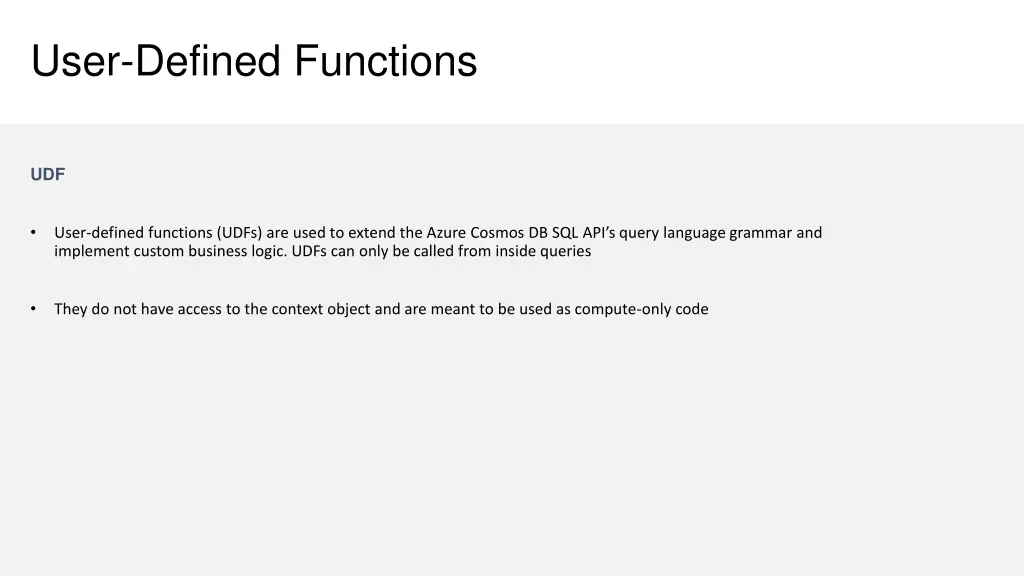 user defined functions