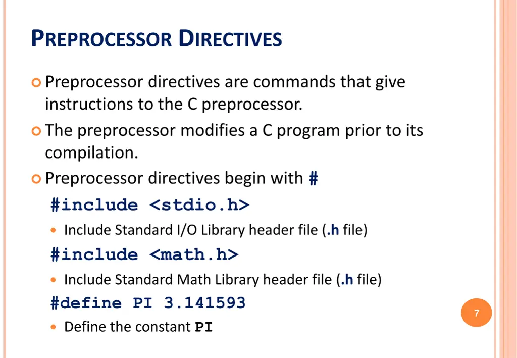 p reprocessor d irectives