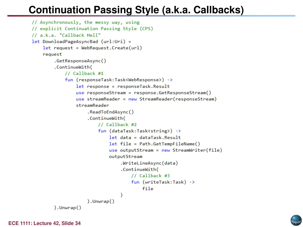continuation passing style a k a callbacks 1