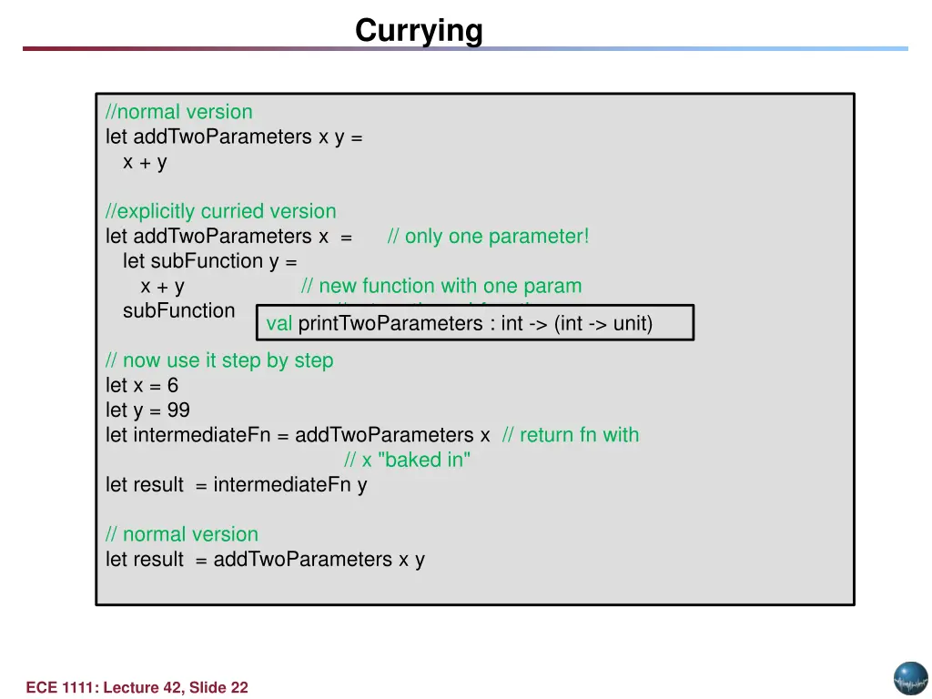 currying