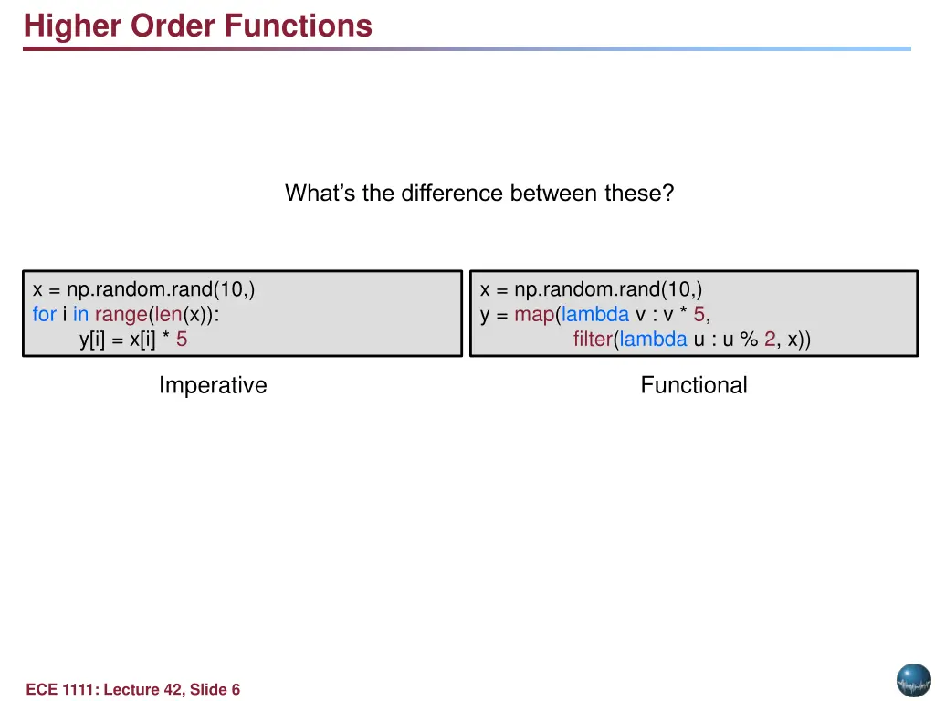 higher order functions