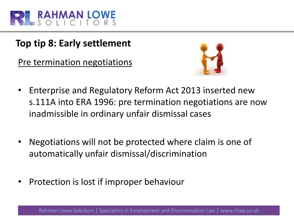 top tip 8 early settlement