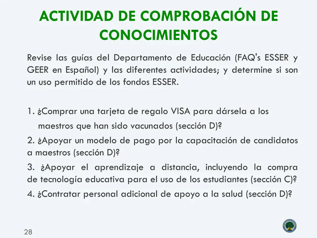 actividad de comprobaci n de conocimientos