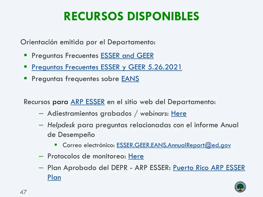 recursos disponibles