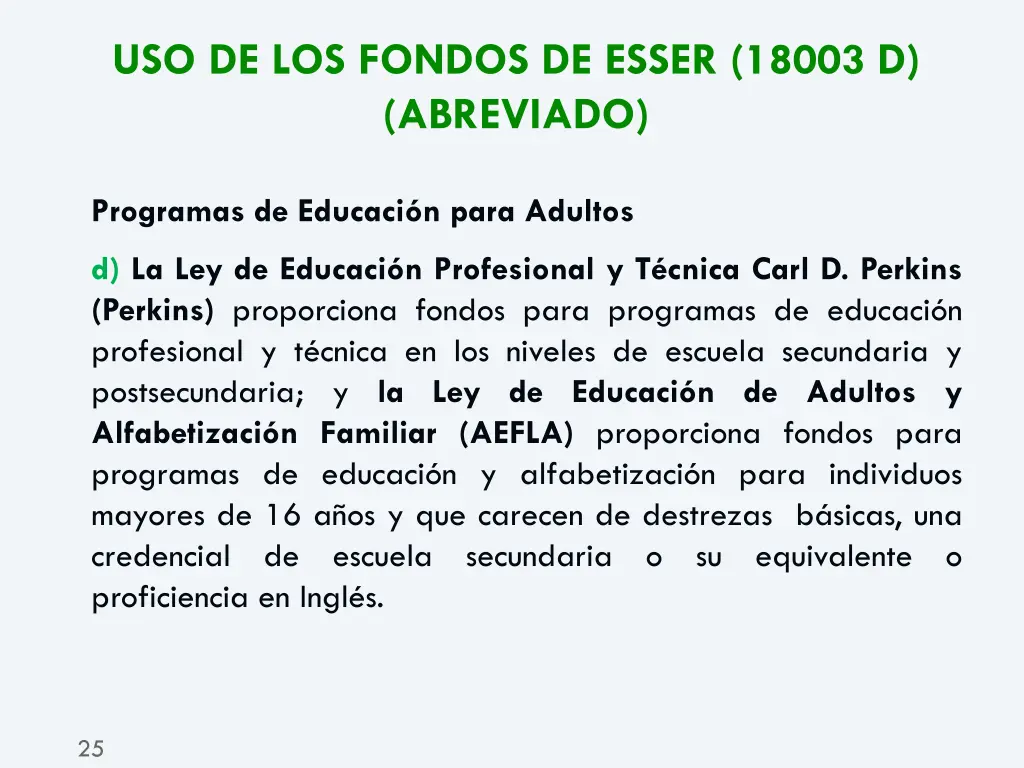 uso de los fondos de esser 18003 d abreviado 2