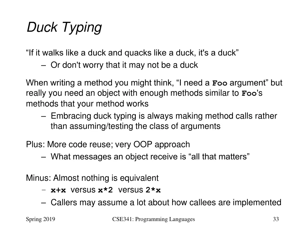duck typing
