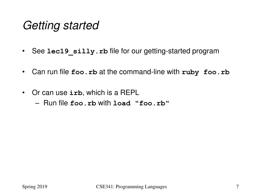 getting started