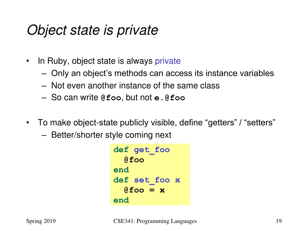 object state is private