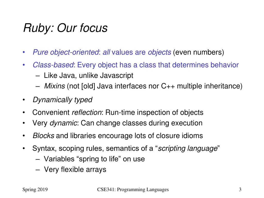 ruby our focus
