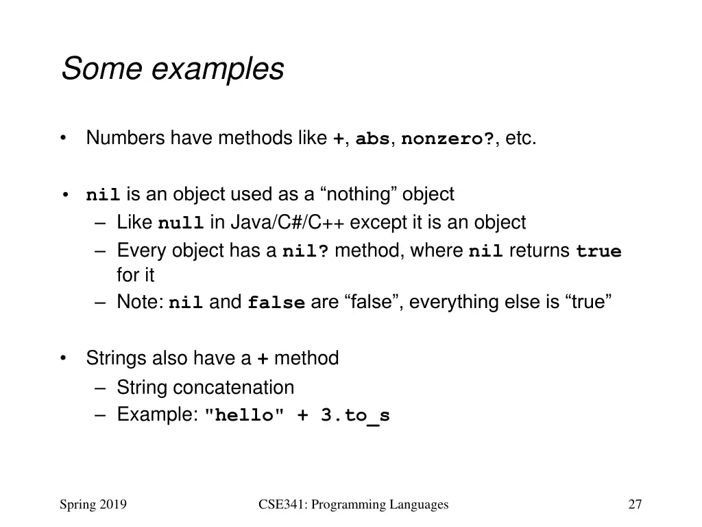 some examples
