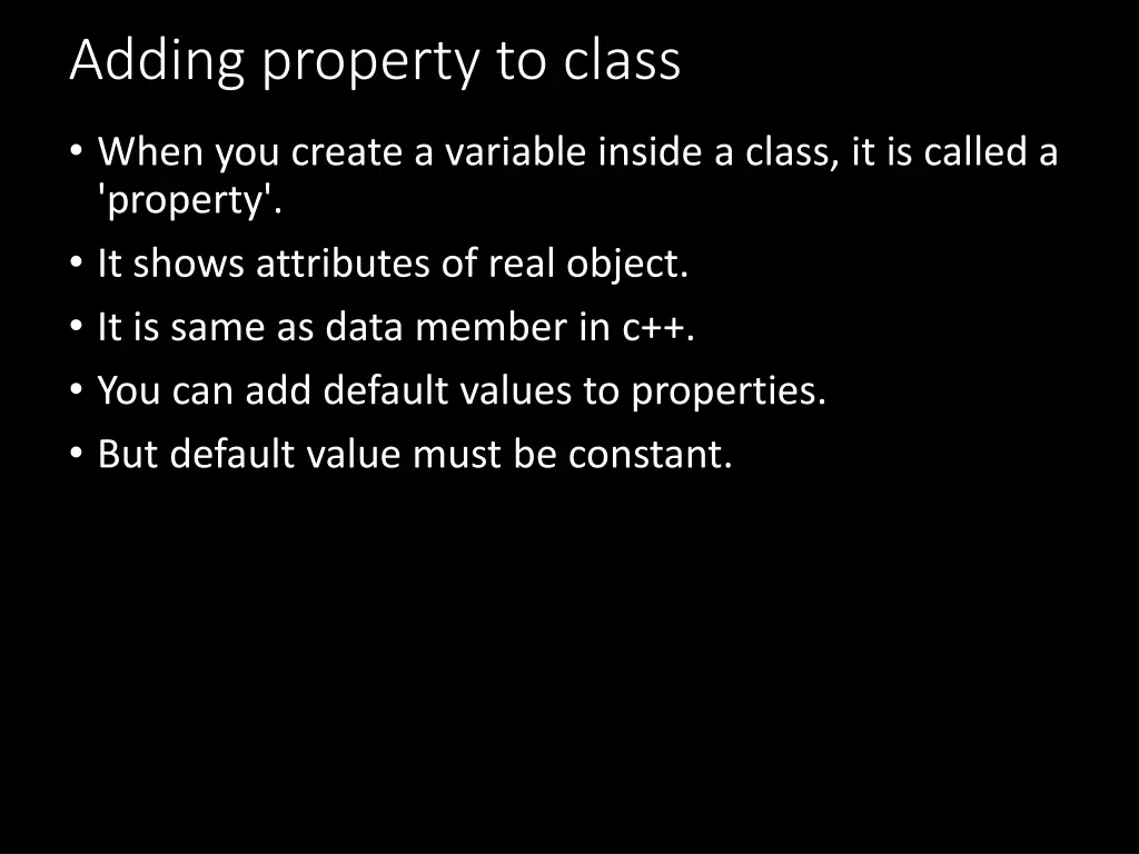 adding property to class