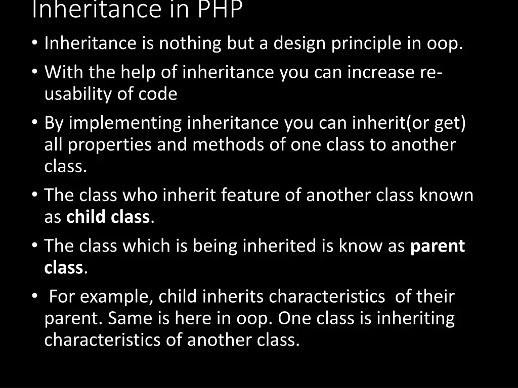 inheritance in php inheritance is nothing