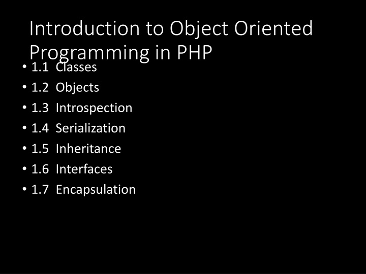 introduction to object oriented programming