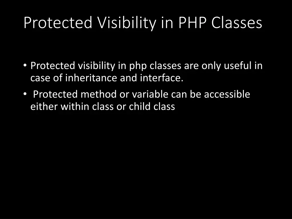 protected visibility in php classes