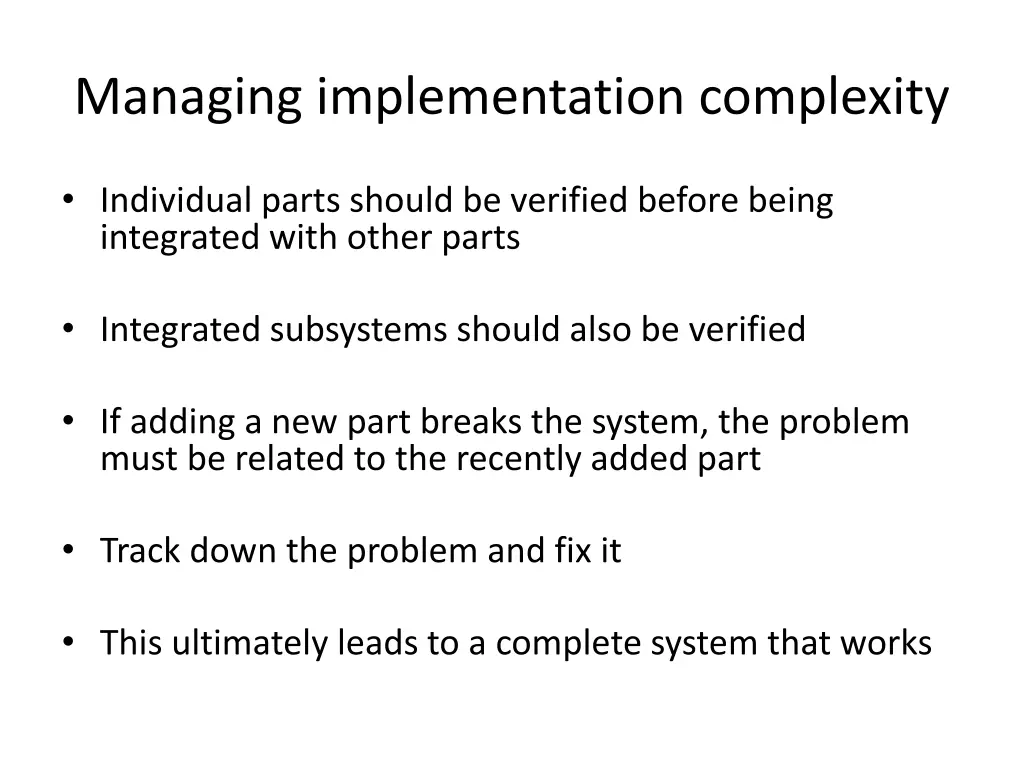 managing implementation complexity