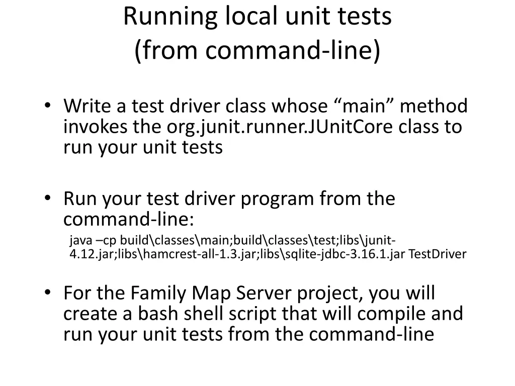running local unit tests from command line