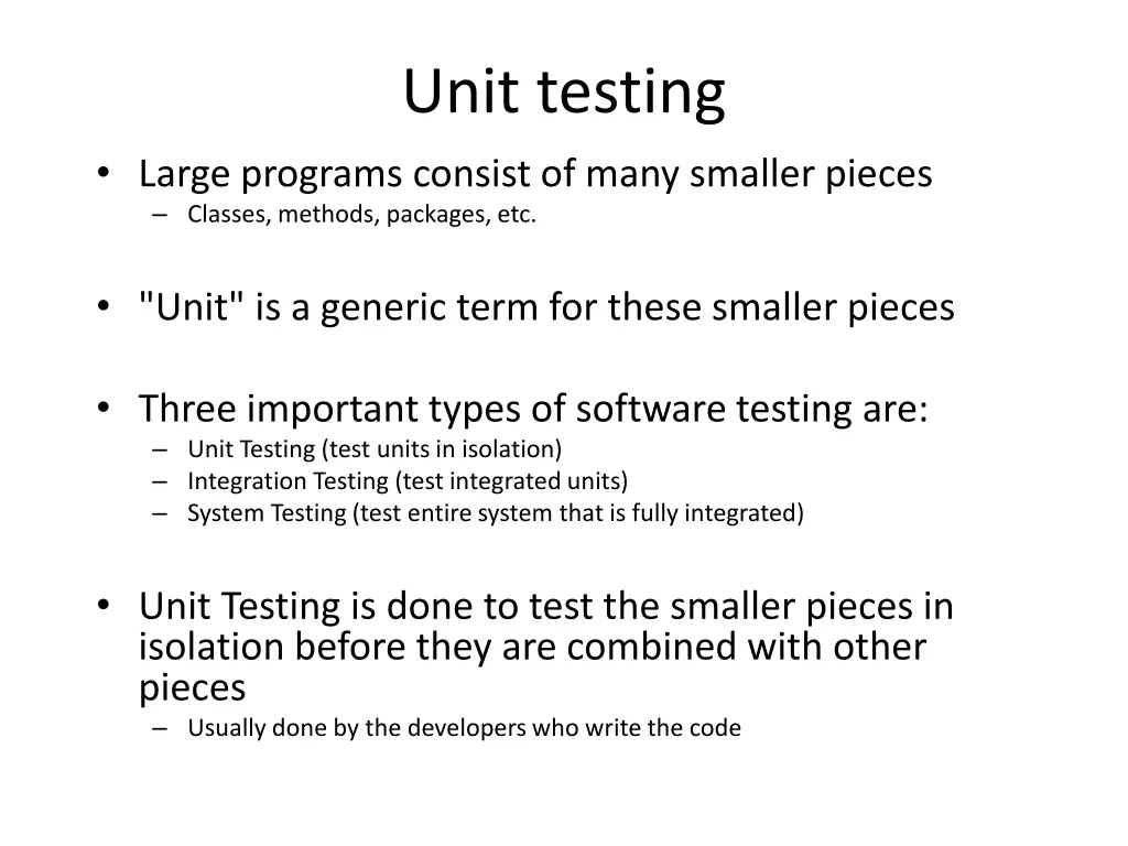 unit testing 1