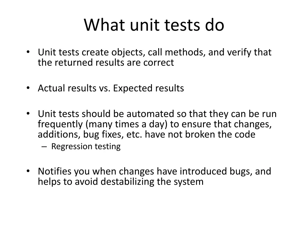 what unit tests do