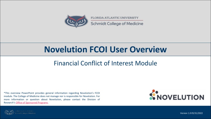 novelution fcoi user overview