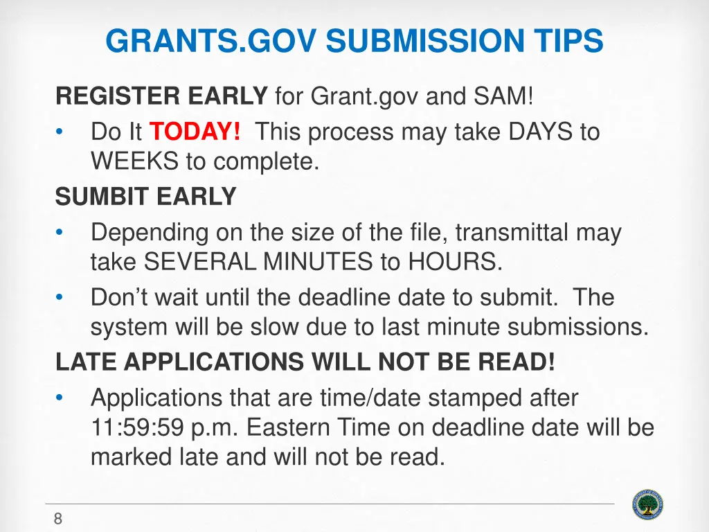 grants gov submission tips