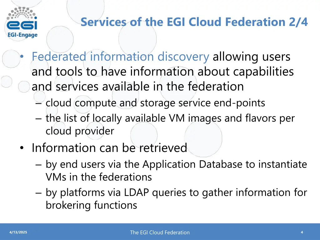 services of the egi cloud federation 2 4