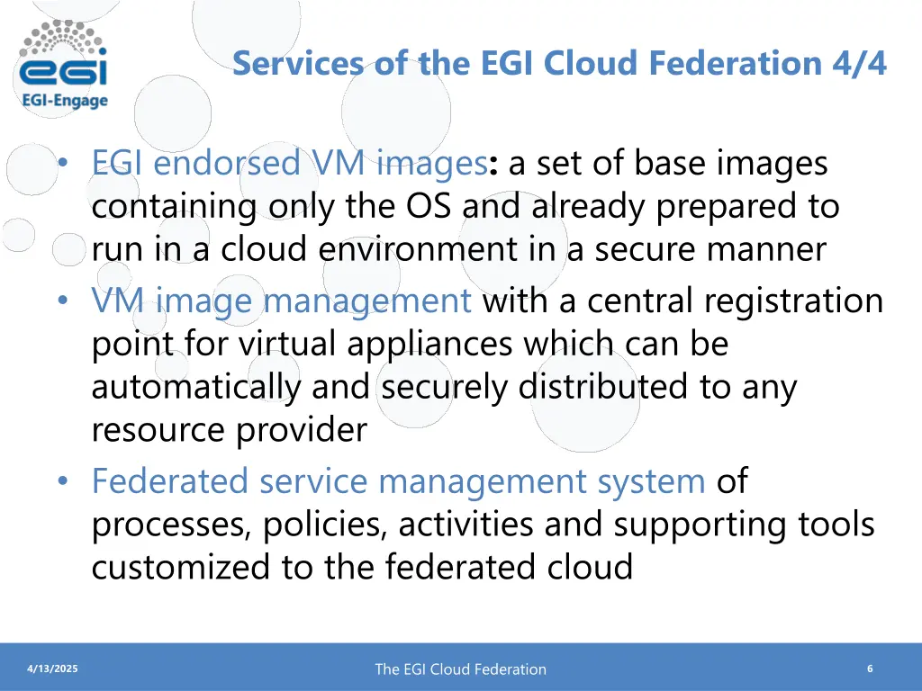 services of the egi cloud federation 4 4