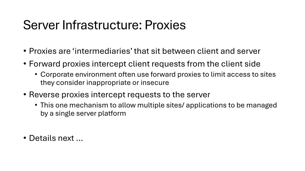 server infrastructure proxies