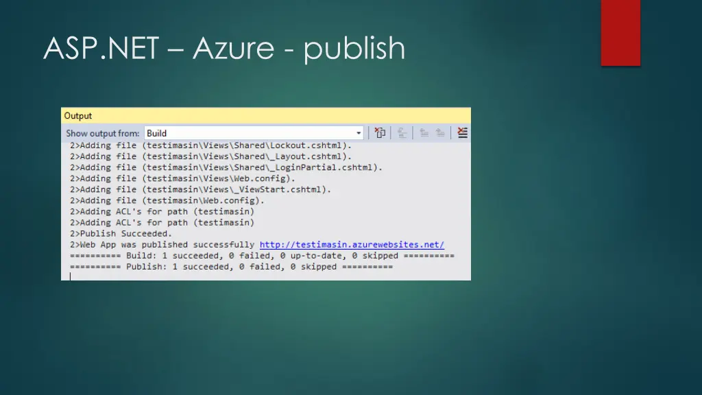asp net azure publish 4