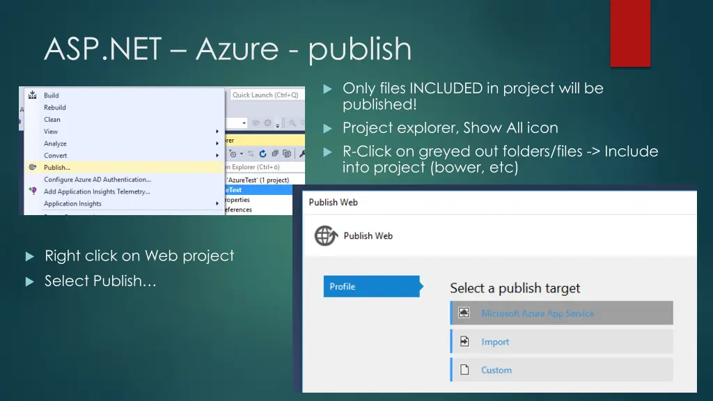 asp net azure publish