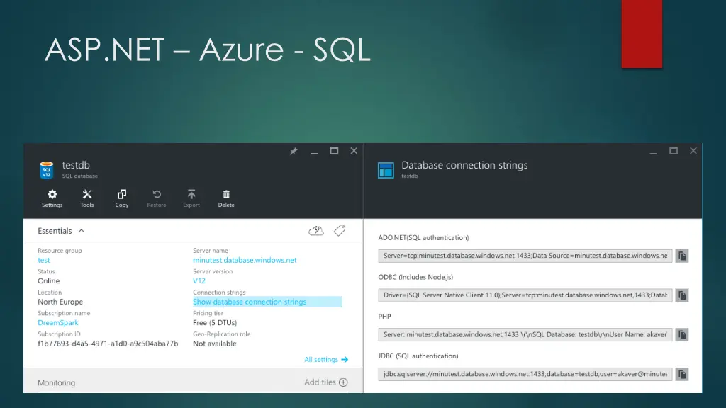 asp net azure sql 1