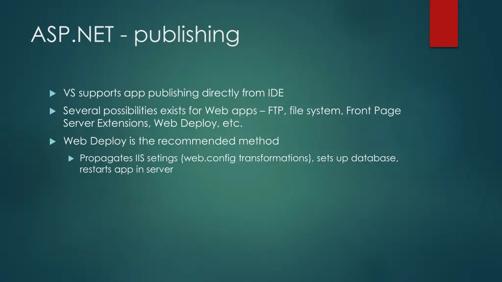 asp net publishing