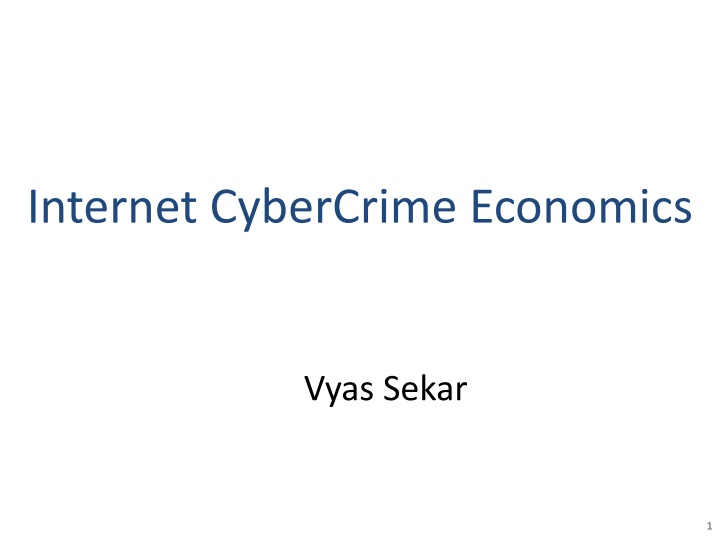 internet cybercrime economics