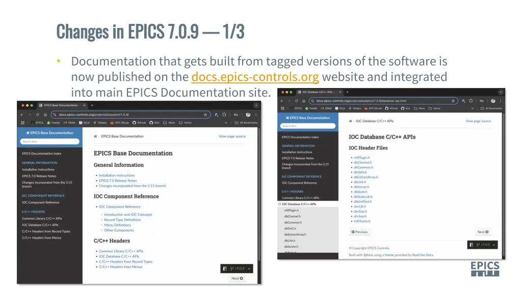 changes in epics 7 0 9 changes in epics 7 0 9