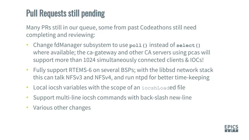 pull requests still pending pull requests still
