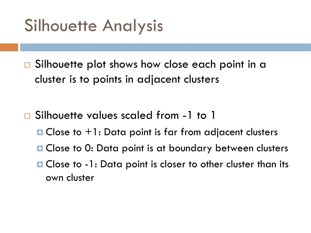 silhouette analysis