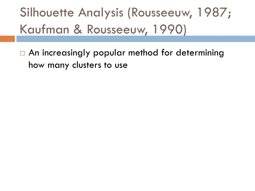 silhouette analysis rousseeuw 1987 kaufman
