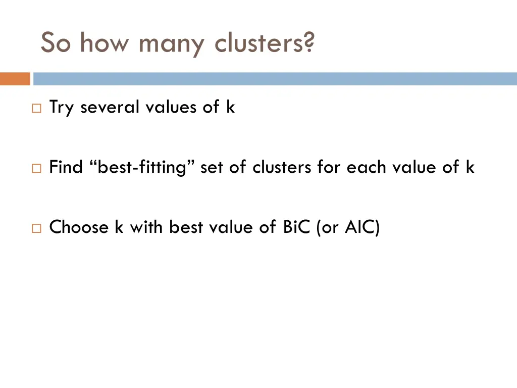 so how many clusters